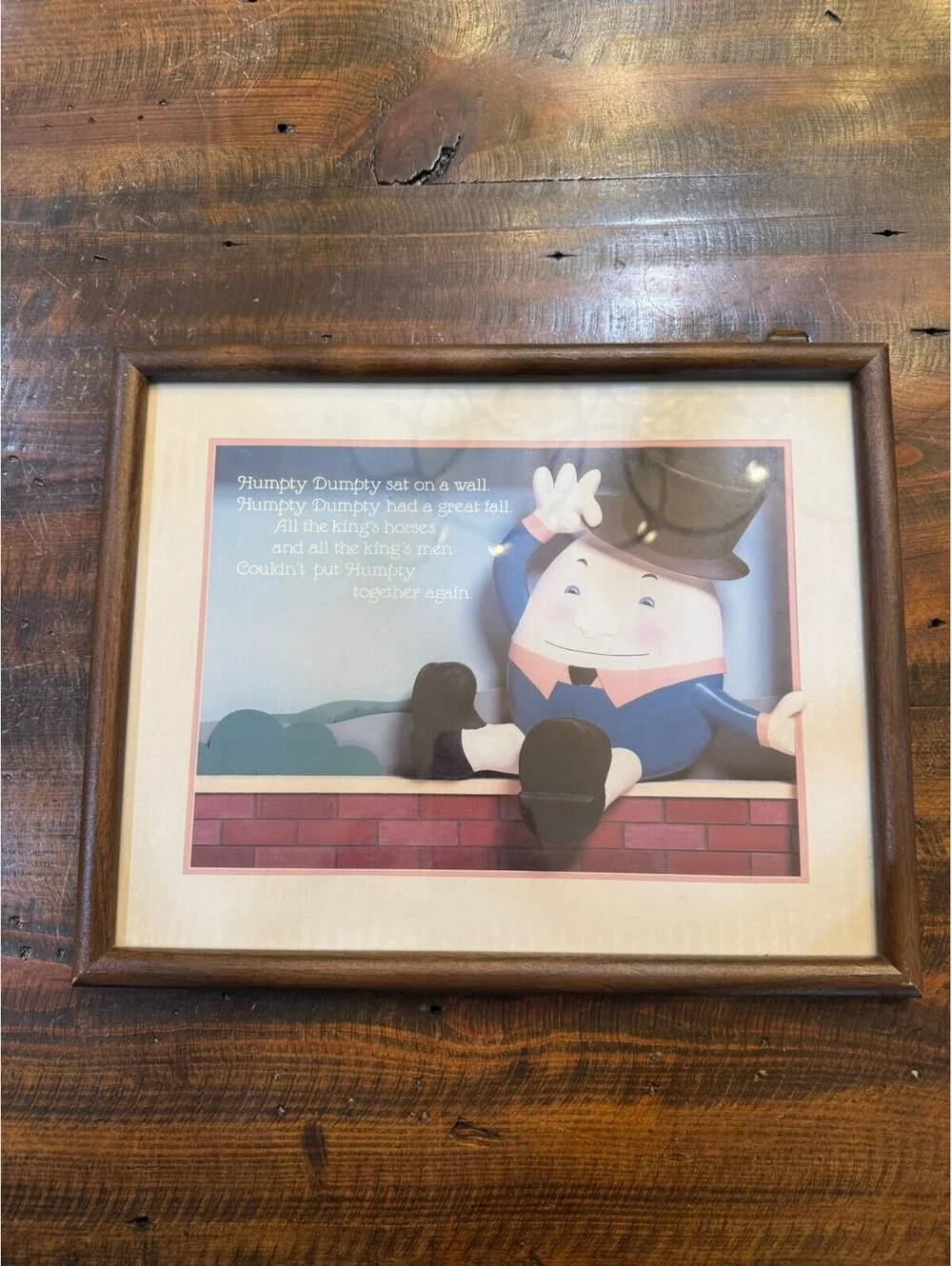 Framed Nursery Art Print Humpty Dumpty Illustration